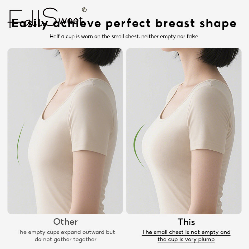FallSweet Áo Lót Ren Cổ Chữ V Push Up Bralette Cho Nữ - Dây Thoải Mái & Hỗ Trợ Tốt, Thích Hợp Mùa Hè