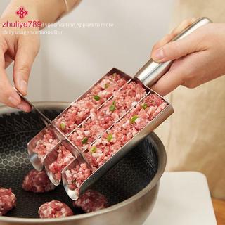 < zhuliye789 > Máy làm thìa thịt viên bằng thép không gỉ Máy làm bóng hình quả cầu thịt Máy làm bóng cá Khuôn thịt viên tôm Thanh trượt khuôn bánh Công cụ đẹp
