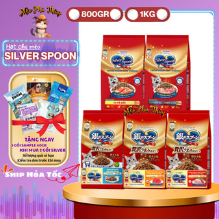Thức ăn mèo trưởng thành dạng hạt Silver Spoon 1kg thương hiệu từ Nhật Bản