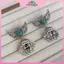 Kẹp tóc ngọc trai thanh lịch phong cách dân tộc, màu xanh turquoise, phụ kiện tóc đẹp