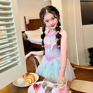 Đồ bơi nàng tiên cá cho bé gái - váy bơi 2 dây dễ thương phong cách công chúa nhanh khô đi biển