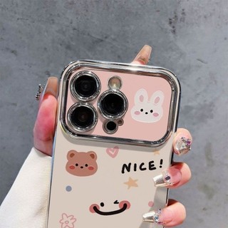 Dành Cho IPhone17 16 15 14 13 12 11 ProMaxXXR XSMax 78 Plus Dễ thương Cub Smiley lớn cửa sổ điện thoại trường hợp