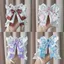 AMBU Itabag Trang trí, Phụ kiện nơ dài Streamers pha lê ItaBag, Trang sức thủ công Kawaii Thắt nơ Gothic Cánh thiên thần Túi nơ Mặt dây chuyền Phụ kiện Cosplay