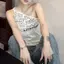 Áo yếm in chữ đeo vai mỏng dành cho mùa hè, phong cách mới