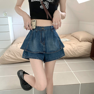 Chân váy denim cạp cao phong cách retro Mỹ dành cho nữ, kiểu dáng mùa xuân mới dáng A thời thượng