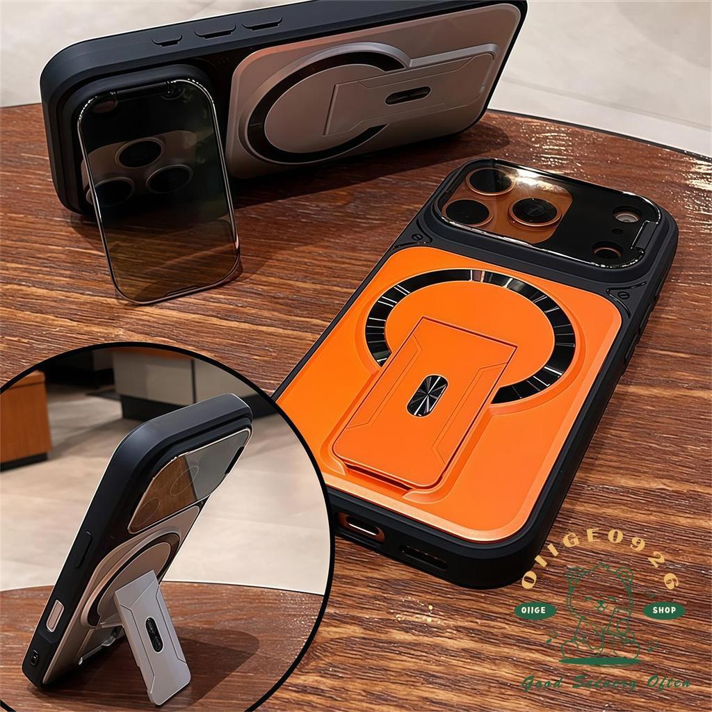 【 Ốp lưng iPhone17 】 Túi khí chống rơi Giá đỡ cảm giác da Vỏ điện thoại từ tính iphone17 Pro Max 16 15 14 13 12 11 cho vỏ iPhone Vỏ mềm silicon TPU chống sốc