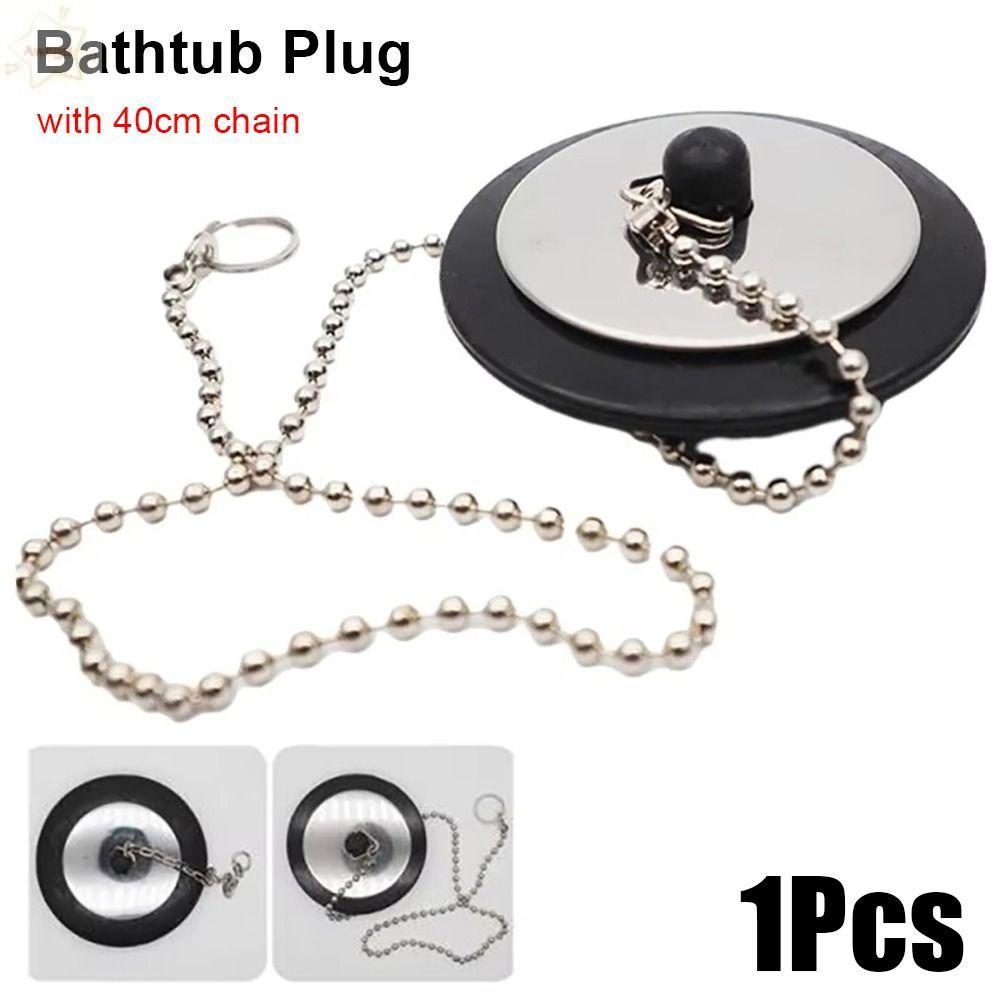 AWNGD Nút chặn ống thoát nước bồn tắm silicon cao su 4/4.3/5 cm kèm vòng treo, phụ kiện đa năng