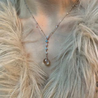 Vòng cổ zircon và pha lê trong suốt bóng mượt, phong cách Hàn Quốc ngọt ngào cho cô gái thời trang