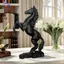 HFTOY 3D In Hình Ngựa Tượng Pegasus Điêu Khắc Năm Ngựa Trang Trí Động Vật Hiện Đại Nghệ Thuật Trang Trí Biểu Tượng Thành Công Cho Gia Đình & Văn Phòng ~
