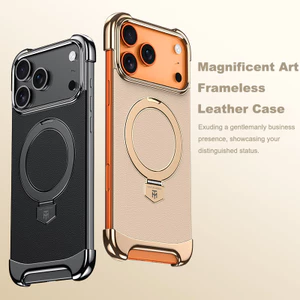 Da Sang Trọng Siêu Mỏng Không Khung Từ Tính Dành Cho iPhone 17 16 15 14 13 Pro Max 17Air 17Pro Giá Đỡ Kim Loại Chống Rơi Cản