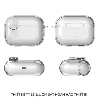 Ốp AirPods 4 TPU Trong Suốt  Chống Trầy Tặng Kèm Móc Khóa Hỗ Trợ Sạc Không Dây
