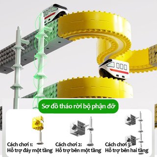 Đường ray từ tính xe lửa – Lắp ráp 3D STEM–Tàu chạy tự động, nhựa ABS an toàn–phát triển tư duy– Đồ chơi giáo dục cho bé