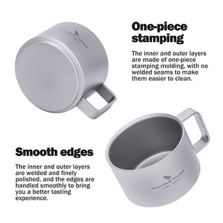Boundless Voyage Titanium Espresso Cup 100ml Mini Đôi Tường Trà Cà Phê Cốc Kim Loại Nhỏ Giọt Drinkware Cho Du Lịch Văn Phòng Tại Nhà