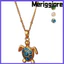 Vòng cổ Choker MERIGGIARE, Vòng cổ mặt dây chuyền rùa bằng thép không gỉ dễ thương, Vòng cổ chuỗi hạt hợp thời trang đặc biệt chất lượng cao Phụ kiện thông thường