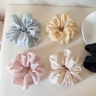 Kovoi / Mùa Xuân Mùa Hè Pháp Nhẹ Nhàng Chấm Bi Dây Buộc Tóc Voan Ánh Sáng Thoáng Khí Scrunchy Dây Buộc Tóc Nữ Ngọt Ngào Tươi Tóc Nữ