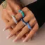 Bộ 5/6 Chiếc Nhẫn Acrylic Hình Học Nhiều Màu Sắc, Phong Cách Bohemian, Quà Tặng Cá Tính