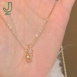Mặt Dây Chuyền Hoa Hồng Zircon Màu Hồng Dễ Thương - Quà Tặng Sinh Nhật Phù Hợp Dự Tiệc