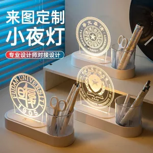 Hình DIY Tùy Chỉnh Xoay Bút Giá Đỡ Acrylic Đèn Ngủ Sáng Tạo Để Bàn Trang Trí Học Sinh Học Huy Hiệu Doanh Nghiệp Quà Tặng 0414
