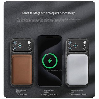 Ốp điện thoại di động kinh doanh từ tính da cổ điển thời trang cho iphone 17 16 15 14 13 12 Pro Max Cover