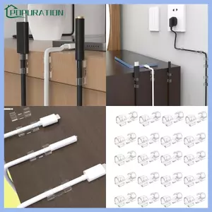Kẹp Cáp Nhựa Trong Suốt Organize Dây Điện - Phù Hợp Để Treo Tường Hoặc Dưới Bàn Làm Việc