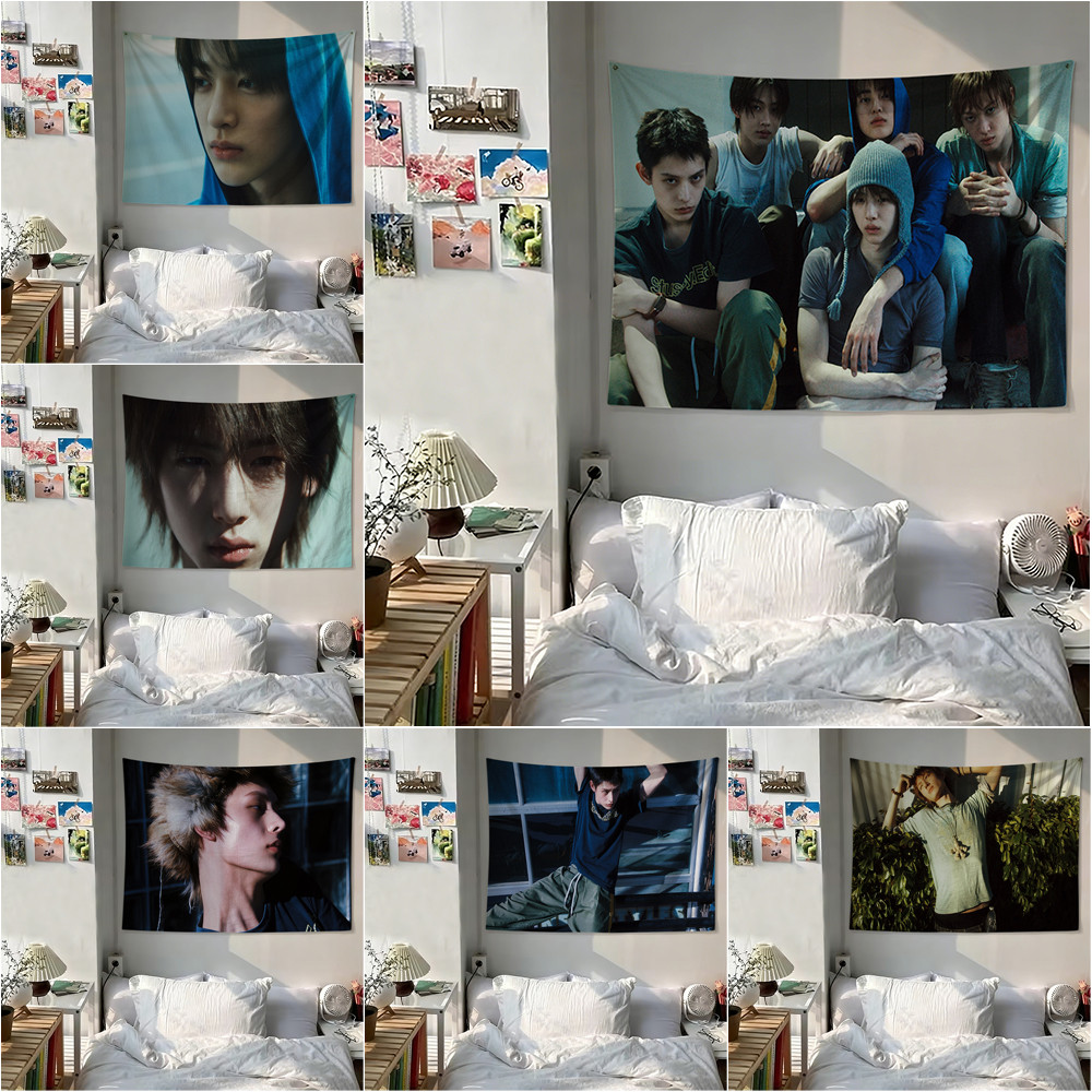 Tấm thảm treo tường Kpop CORTIS có kẹp, Tấm thảm Polyester treo tường phòng ngủ