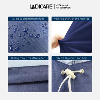 Áo mưa LADICARE măng tô [LOẠI TỐT] có dây kéo, vải da cá chống thấm, phù hợp cho cả nam nữ đi xe máy