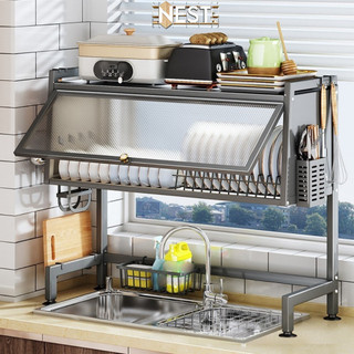 Kệ Chén Đĩa Inox Đặt Bên Chậu Rửa Chén, Có Tủ Chứa, Tổ Chức Bếp Nông Nhỏ Gọn Gàng  Đĩa Inox Đặt Bên Chậu Rửa Chén Có Tủ