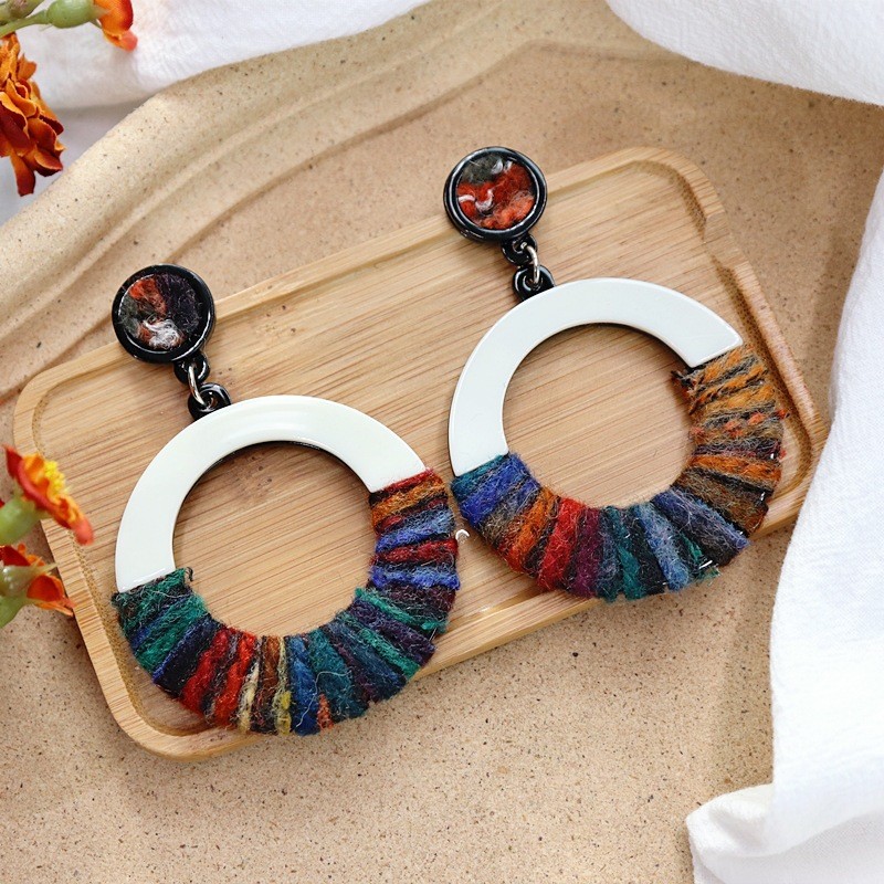 Bông tai thiết kế retro handmade, phong cách dân tộc cá nhân từ Hàn Quốc