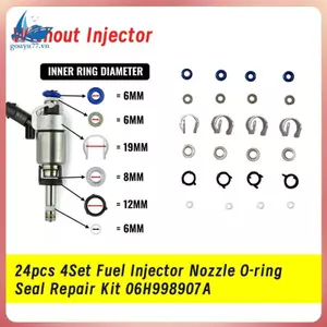 Bộ dụng cụ sửa chữa phớt chữ O vòi phun 24 cái / 4 Bộ 06H998907A cho A4 Q5 Golf CC 1.8 2.0T 06J998 907A