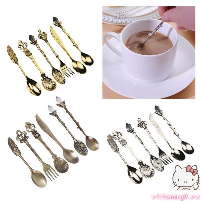 Vision 6 Chiếc Thìa Cà Phê Hợp Kim Pha Lê Cổ Tay Cầm Tiện Dụng Bộ Dụng Cụ Nhà Bếp