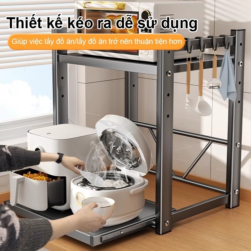 Kệ Lò Vi Sóng có thể điều chỉnh  Kệ để đồ nhà bếp khả năng chịu tải mạnh mẽ kệ đựng đồ đa năng