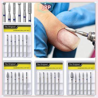 JRP 6 Chiếc Móng Tay Nón Đầu Kim Cương Mũi Khoan Điện Cuticle Sạch Xoay Cho Móng Tay Móng Chân Mài Đầu Sander Dụng Cụ JRP