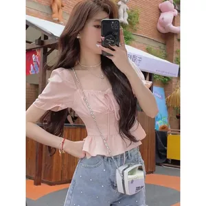 Áo sơ mi voan ngắn tay mùa hè phong cách ngọt ngào và trendy cho Hot Girls