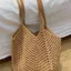 Lười Tote Phong Cách Mới Thường Ngày Đi Biển Túi Đeo Vai Rơm Handmade Dung Tích Lớn Kỳ Nghỉ Dệt Rỗng
