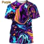 Mùa hè đầy màu sắc 3D in hình Neon trừu tượng Áo thun ngắn tay thông thường dành cho nam, Áo thun hợp thời trang