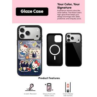 CASECASE X Hello Kitty Sweet Star Case Chống Trầy Xước Từ Hút Kính Cho IPhone 17 Air 16 15 14 Pro Max Plus Ốp Lưng Cứng Có Hộp Khắc Logo