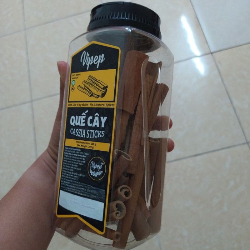 Quế Cây Vipep 200g, Được Làm Từ  Vỏ Thân Cây Quế Tự Nhiên, Tuyển Chọn Kỹ Lưỡng Và Sơ Chế Sạch