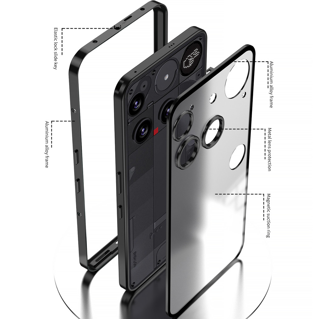 For Nothing Điện thoại 2 3A Pro Ốp lưng kính chụp một mặt đơn giản Mặt sau thân thiện với da Vỏ chống rơi cho không có gì Điện thoại 3 Funda