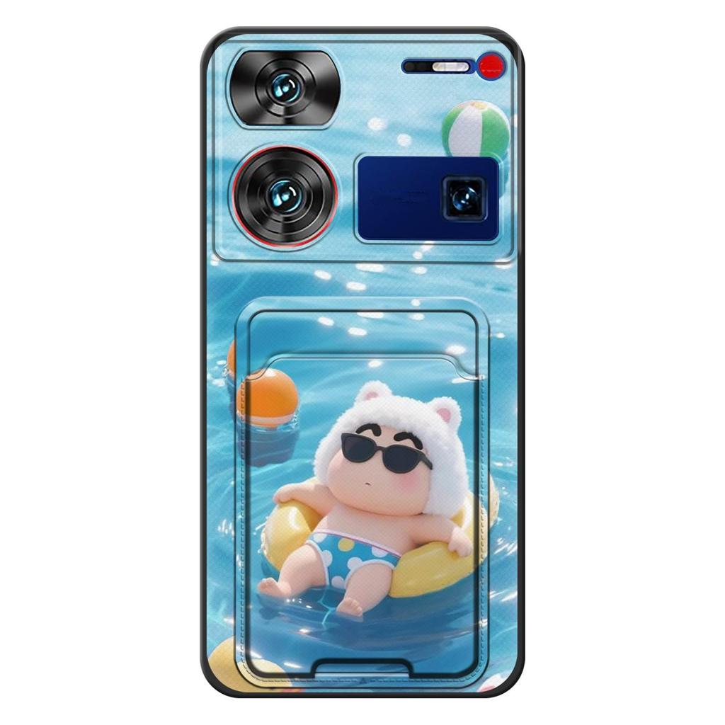 Ốp lưng silicon ZTE Nubia Z60 Ultra, khe cắm thẻ, TPU mềm, bảo vệ chống va đập, thiết kế thời trang, dễ thương