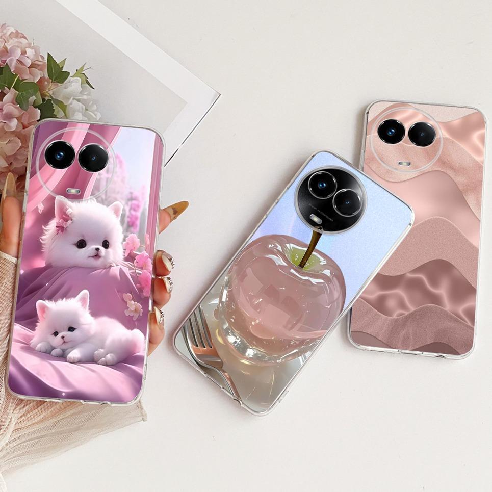 Vỏ Silicon Mềm Trong Suốt Cho Realme 11x RMX3785 Ốp Lưng Điện Thoại Realme 11 5G RMX3780 Vỏ Hoạt Hình Mèo Rồng Hoa Bướm