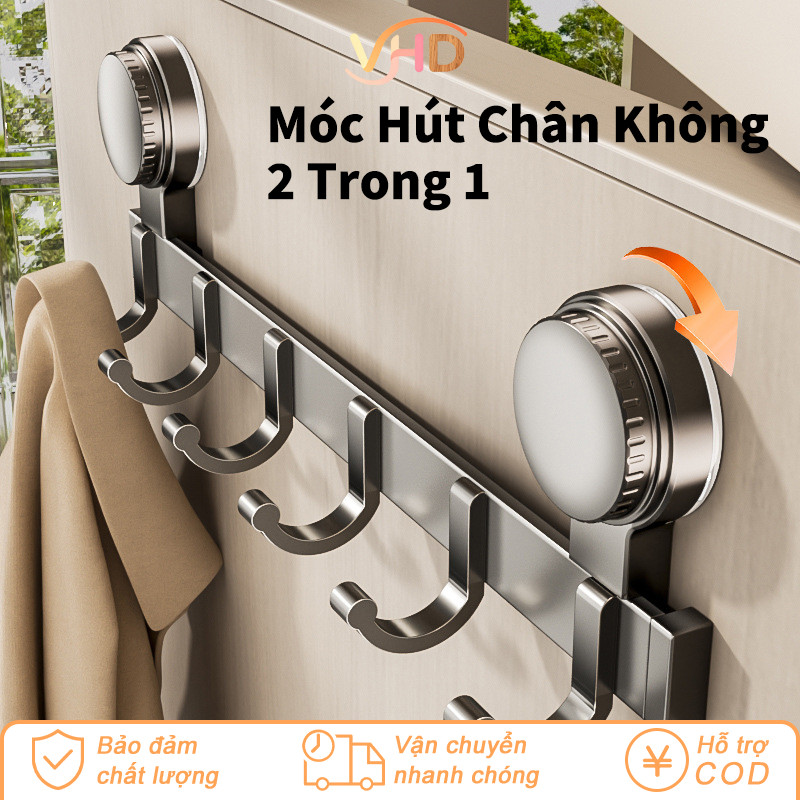 Móc Treo Quần Áo Hút Chân Không Đa Năng - Dùng Để Treo Ly, Lắp Sau Cửa, Chống Gỉ & Dễ Dàng Cài Đặt