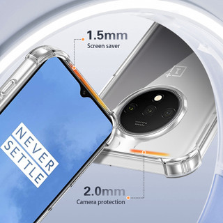 Dành Cho OnePlus 7T Ốp điện thoại Pha Lê Trong Suốt Cứng Chống Sốc 4-Corner Vỏ Mỏng Mỏng Chống Sốc