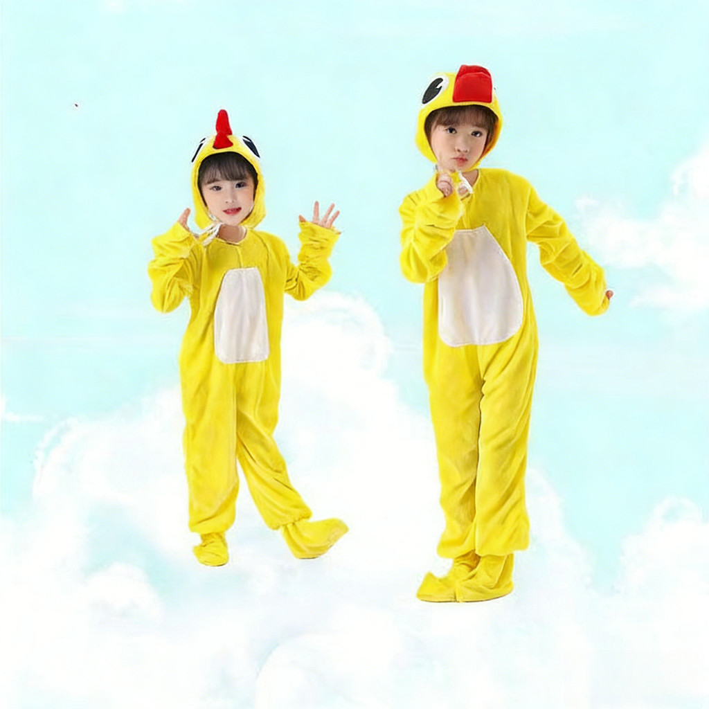 💕Chỗ💕 Trẻ Em Gà Vịt Động Vật Múa Trang Phục Quần Áo Cho Bé Gái 3-12 Tuổi Mới Lạ Halloween Giáng Sinh