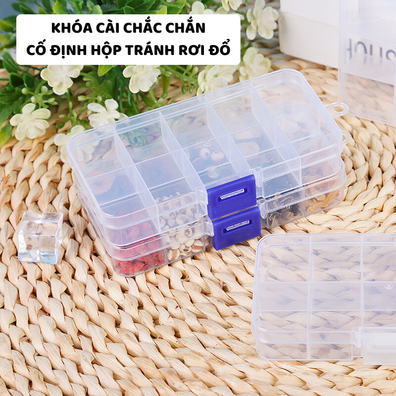 Hộp Đựng Đồ 8 Ô - 36 Ô ENODA HOME, Hộp Nhựa Trong Suốt Đựng Phụ Kiện, Trang Sức, Charm Chia Nhiều Ngăn P081