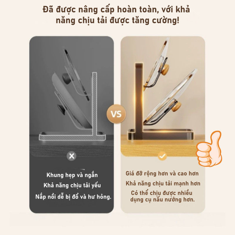 Kệ Để Vung Nồi 1 và 2 Tầng Có Khay Hứng Nướ ,Kệ Để Thớt Treo Tường ,Giải Phóng Mặt Bàn Bếp
