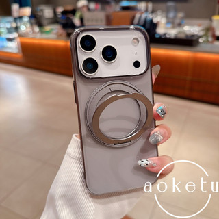 Được trang bị giá đỡ từ tính xoay 360 độ, thích hợp cho vỏ điện thoại Apple 17 Pro, iPhone 16 Promax siêu mỏng trong suốt 15 / 14 / 13 / 12 / 11 Ốp cứng PC toàn diện