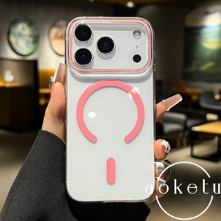 Vỏ cứng PC siêu mỏng trong suốt hút từ tính thích hợp cho iPhone 17 Promax Ốp điện thoại iPhone 16 ProMax tối giản 15 lỗ ống kính thả dầu 14 nắp chống rơi
