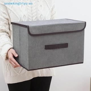 Unewtyu Vải Lanh Giống Như Hộp Bảo Quản Có Thể Gập Lại Cho Sách Và Đồ Chơi Hộp Bảo Quản Chống Bụi Có Nắp VN