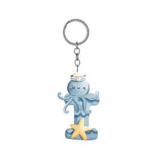 Móc Khóa Chữ Cái Đại Dương Dễ Thương Mica 2 Mặt Thiết Kế Độc Đáo chất liệu nhựa mica
