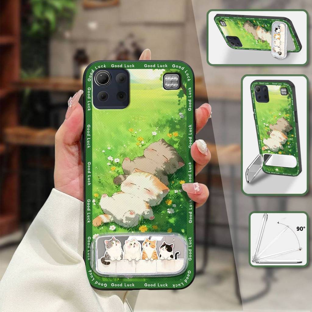 Ốp Điện Thoại Chống Sốc Chống Bụi Cho LG K92 5G / Q92 Ốp Lưng Dễ Thương Bền Bọc Toàn Bộ Ba Chiều Vải Miếng Dán Chống Bụi Bẩn Thêu Silicon Mềm Vỏ Bảo Vệ Gương TPU